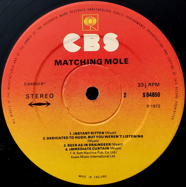 Matching Mole : Matching Mole (LP, Album, RP)