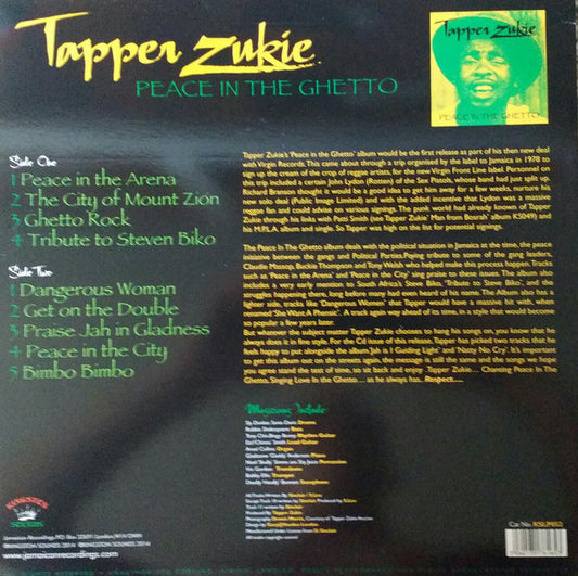Tapper Zukie : Peace In The Ghetto (LP, Album, RE, 180)