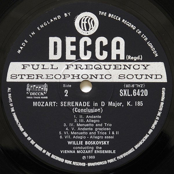 Wolfgang Amadeus Mozart, Wiener Mozart Ensemble ∙ Willi Boskovsky : Serenades Volume 3 (Eine Kleine Nachtmusik K525 ∙ Serenade K185) (LP)