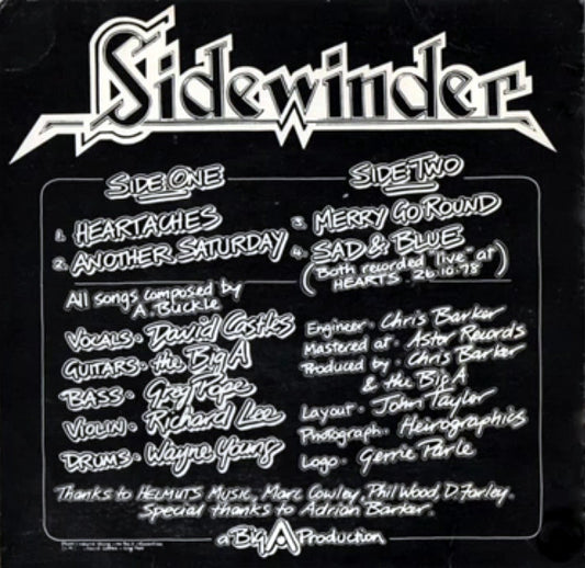 Sidewinder (16) : Heartaches (7", EP)