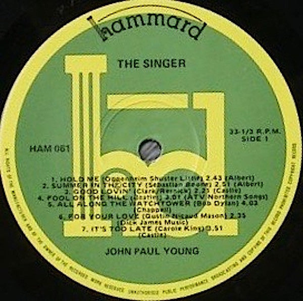 John Paul Young : The Singer (LP, Album)