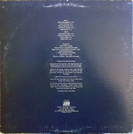 The J. Geils Band : Nightmares ...And Other Tales From The Vinyl Jungle (LP, Album, MO)