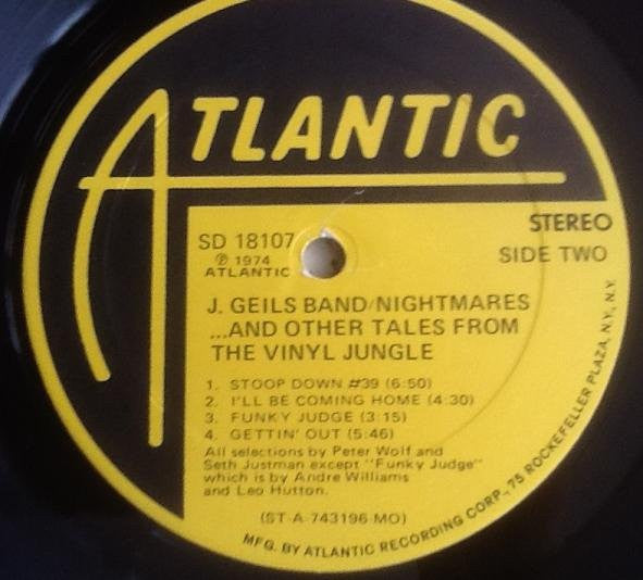 The J. Geils Band : Nightmares ...And Other Tales From The Vinyl Jungle (LP, Album, MO)