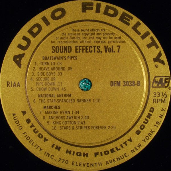 Unknown Artist : Sound Effects, Volume 7 (LP, Mono)