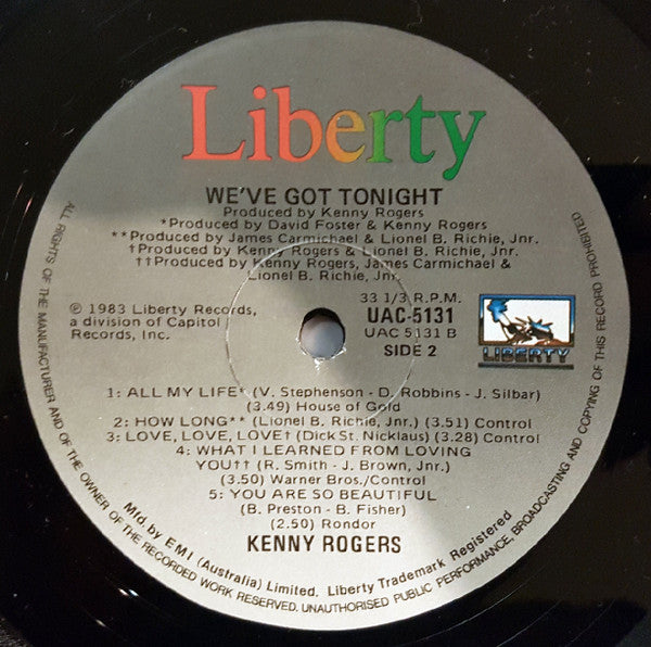 Kenny Rogers : We've Got Tonight (LP, Album)