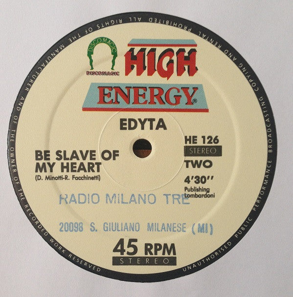 Edyta : Be Slave Of My Heart (12")