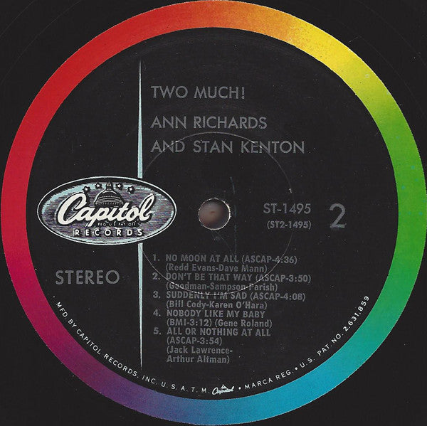 Ann Richards And Stan Kenton : Two Much! (LP, Album)