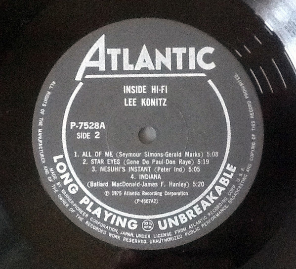 Lee Konitz : Inside Hi-Fi (LP, Album, Mono, RE)
