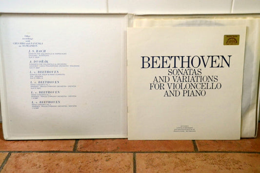 Ludwig van Beethoven, Josef Chuchro, Jan Panenka : Sonatas And Variations For Cello And Piano (3xLP, Album, RP)