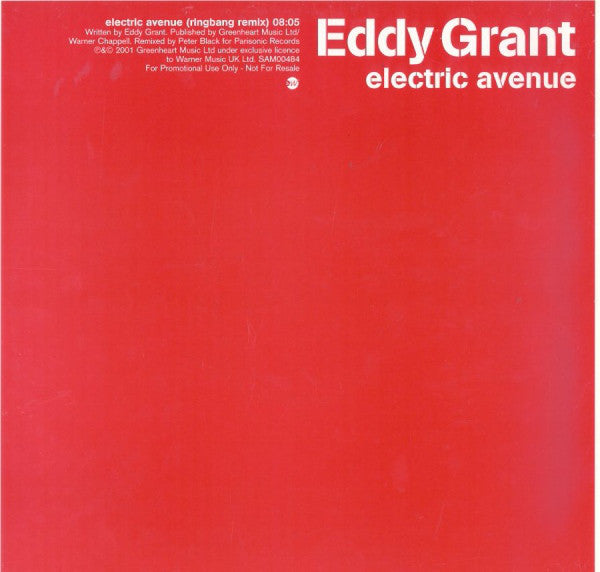 Eddy Grant : Electric Avenue (12", S/Sided, Promo)
