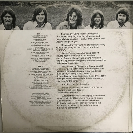 Johnny Chester And Jigsaw (17) : Going Places (Just For Fun) (LP)