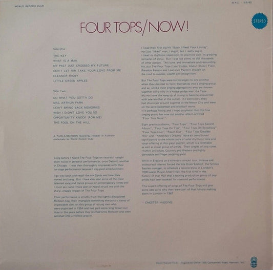 Four Tops : Four Tops Now! (LP, Album, Club)