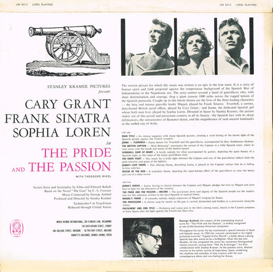 George Antheil : The Pride And The Passion (Music From The Original Soundtrack Of The Motion Picture) (LP, Album, Mono, Club)