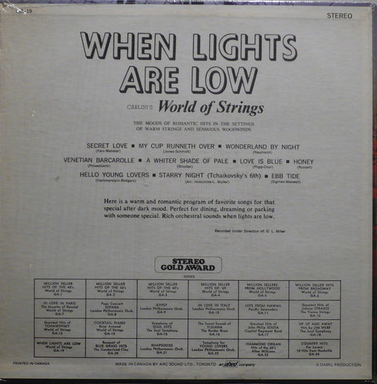 Carlini's World Of Strings : When Lights Are Low (LP)
