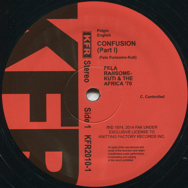 Fela Kuti & Africa 70 : Confusion (LP, Album, RE)
