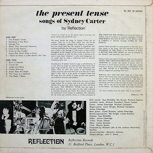 Reflection (7) : The Present Tense (Songs Of Sydney Carter) (LP, Mono)