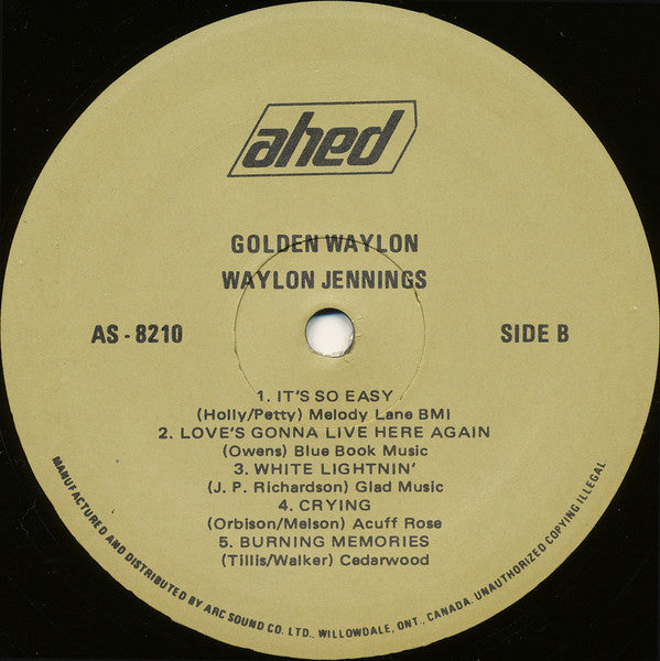 Waylon Jennings : Golden Waylon (LP, RE)
