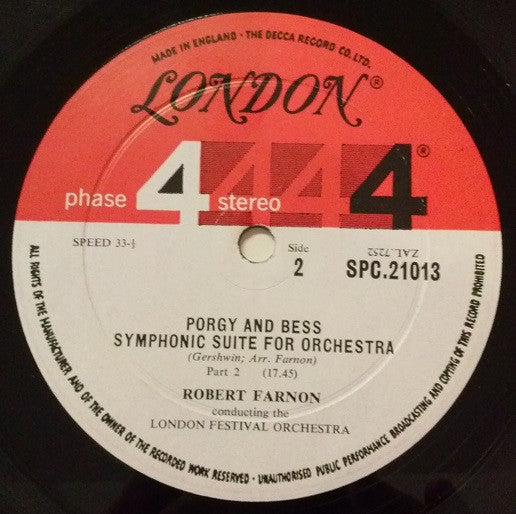 George Gershwin, Robert Farnon Conducting The London Festival Orchestra : Porgy & Bess (LP, Album)