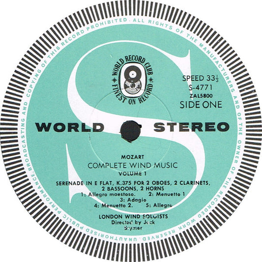 Mozart*, London Wind Soloists Directed By Jack Brymer : The Complete Wind Music (LP, Album, Club + Box)