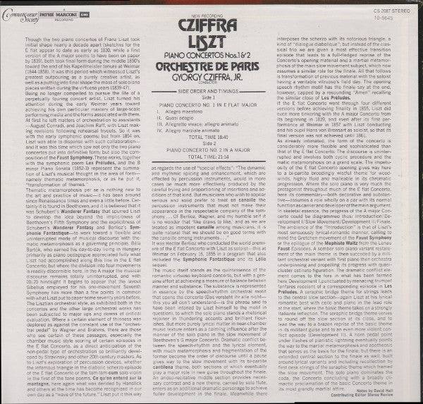 Franz Liszt, Gyorgy Cziffra : Cziffra - Liszt Piano Concertos Nos. 1 & 2 (LP, Album)