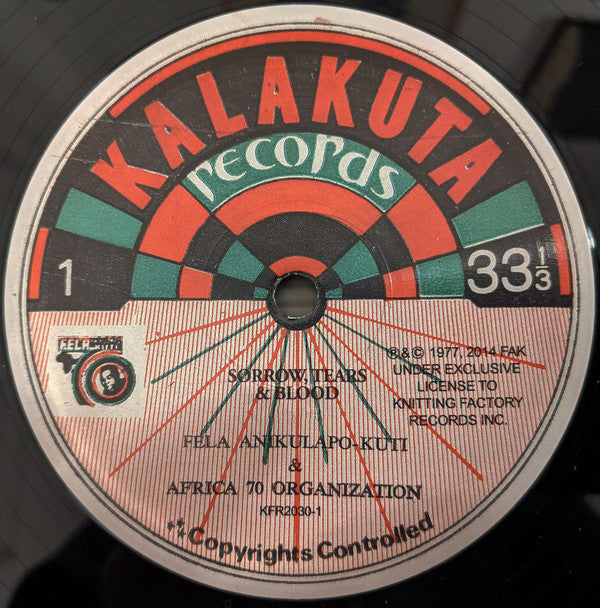 Fela Kuti And Africa 70 : Sorrow Tears And Blood (LP, Album, RE)