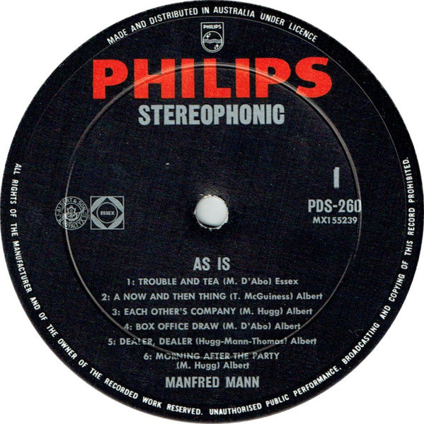 Manfred Mann : As Is (LP, Album)
