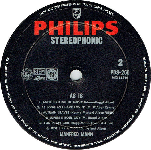 Manfred Mann : As Is (LP, Album)