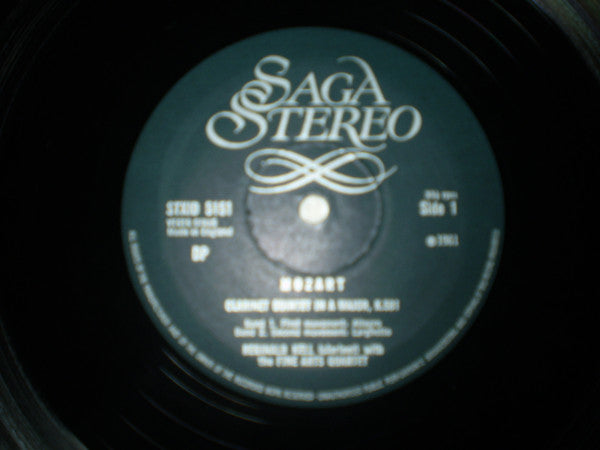 Wolfgang Amadeus Mozart, Reginald Kell And The Fine Arts Quartet : Quintet For Clarinet And Strings In A Major, K. 581 (LP)