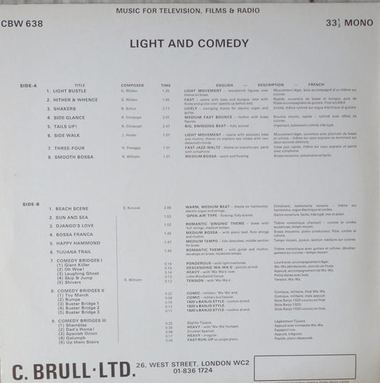 Various : Light And Comedy (LP)