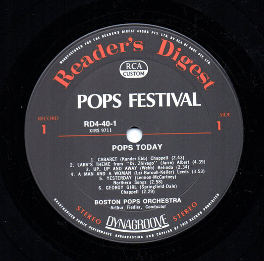 Arthur Fiedler And Boston Pops Orchestra : Pops Festival. 119 All-Time Popular Favourites (10xLP, Comp + Box)