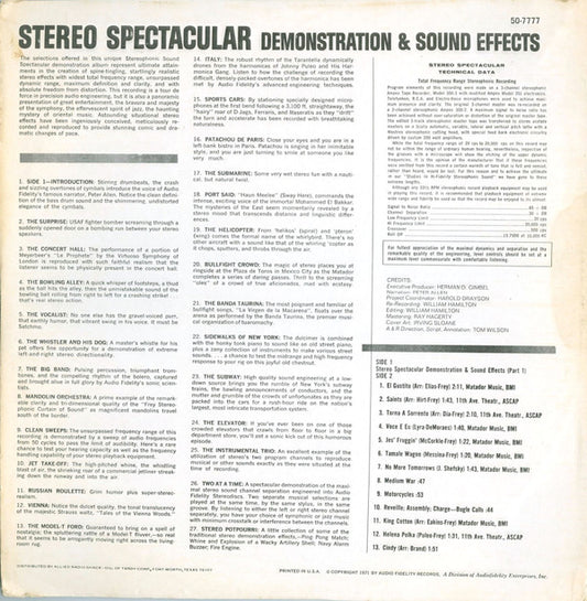 No Artist : Stereo Spectacular Demonstration & Sound Effects (LP, Comp)