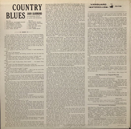 John Paul Hammond : Country Blues (LP, Album, RE)