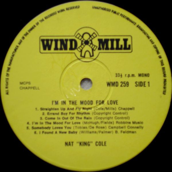 Nat King Cole : I'm In The Mood For Love (LP, Comp, Mono)