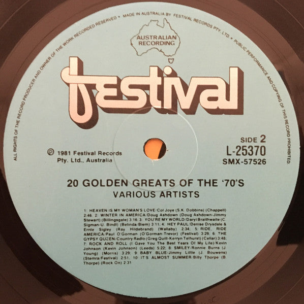 Various : 20 Golden Greats Of The 70's (LP, Comp)