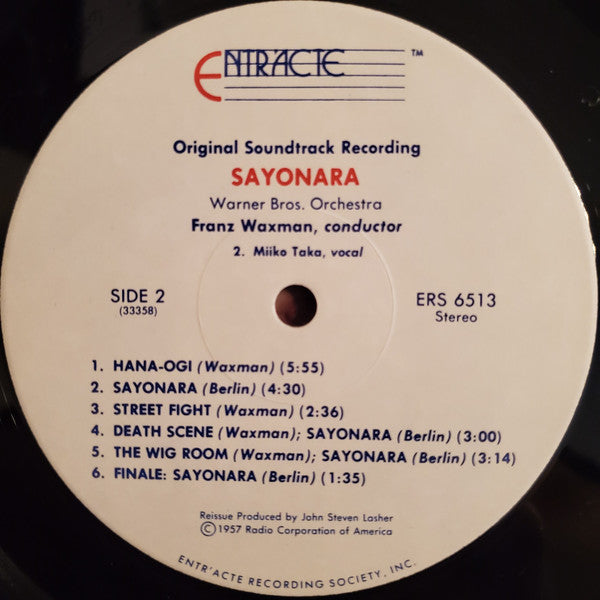 Franz Waxman And His Orchestra : Sayonara (LP, Album, RE)