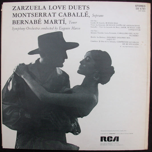 Montserrat Caballé, Bernabé Martí : Zarzuela Love Duets (LP)