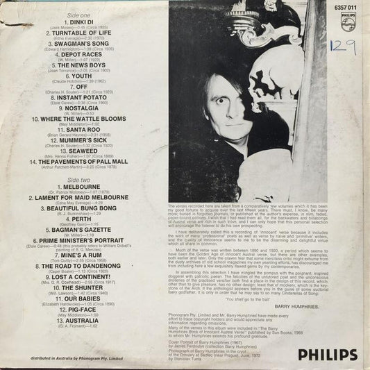 Barry Humphries : The Barry Humphries Record Of Innocent Austral Verse (LP, Album)