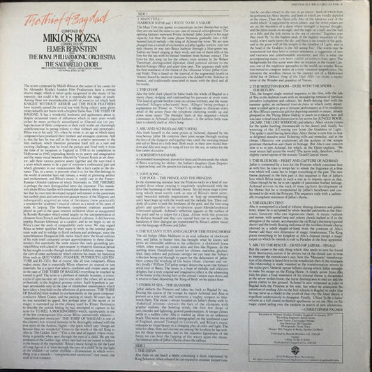 Miklós Rózsa, Elmer Bernstein, Royal Philharmonic Orchestra, The Saltarello Choir : The Thief Of Bagdad (LP, Album, RE)