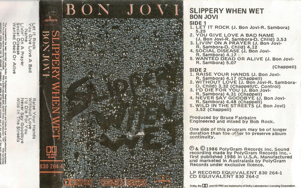 Bon Jovi : Slippery When Wet (Cass, Album)