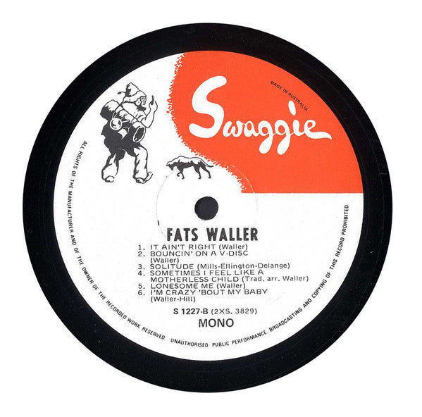 Fats Waller : Bouncin' On A V Disc (LP, Comp, Mono)