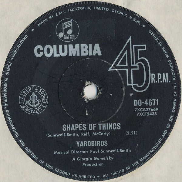 The Yardbirds : Shapes Of Things / You're A Better Man Than I (7", Single)