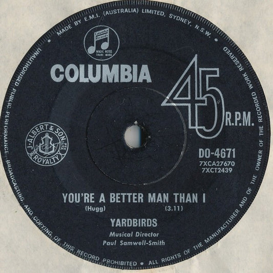 The Yardbirds : Shapes Of Things / You're A Better Man Than I (7", Single)