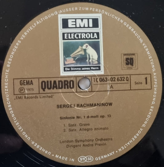 Rachmaninow* - André Previn, London Symphony Orchestra : Sinfonie Nr.1 D-Moll (LP, Quad)