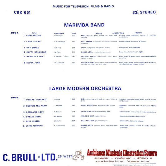 Unknown Artist : Marimba Band & Large Modern Orchestra (LP)