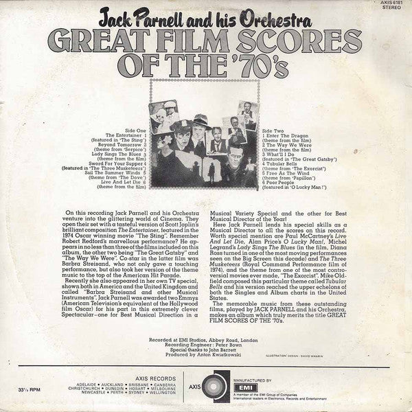 Jack Parnell & His Orchestra : Great Film Scores Of The '70's (LP)