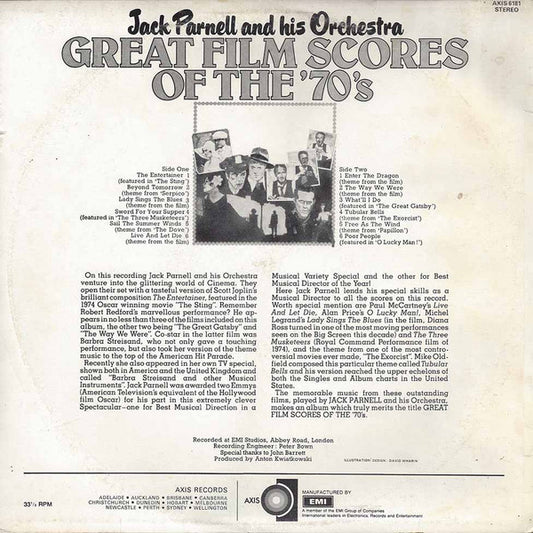 Jack Parnell & His Orchestra : Great Film Scores Of The '70's (LP)