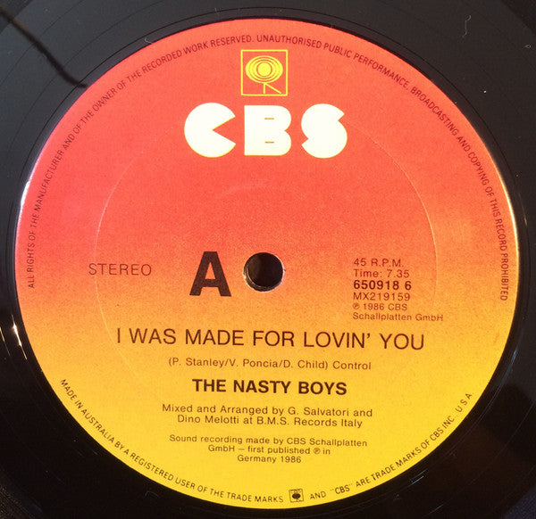 The Nasty Boys : I Was Made For Lovin' You (12")