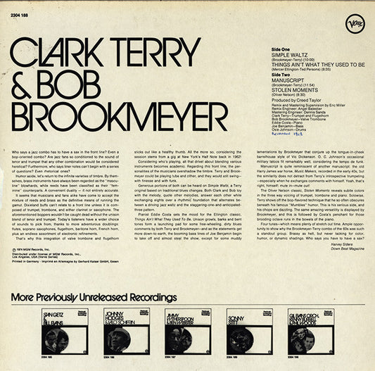 Clark Terry & Bob Brookmeyer : Clark Terry & Bob Brookmeyer (LP, Album)