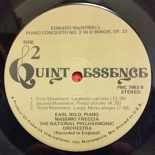 Hanson* / MacDowell* - Charles Gerhardt / Earl Wild, Massimo Freccia, The National Philharmonic Orchestra* : Symphony No. 2 ("Romantic") / Piano Concerto No. 2 (LP, Album)