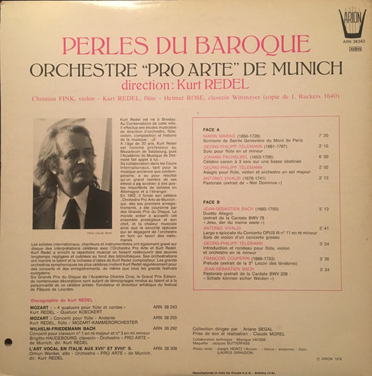 Marin Marais, Kurt Redel, Christian Fink, Helmut Rose, Orchestre Pro Arte De Munich : The Bells Of St. Geneviève Of The Mountain And Other Baroque Favorites (LP)